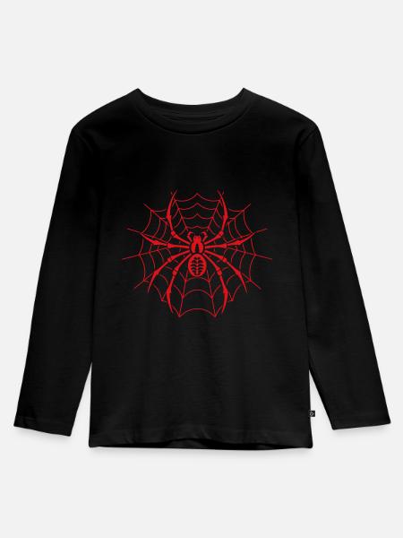 Spinne - Kinder Premium Bio Langarmshirt - Schwarz