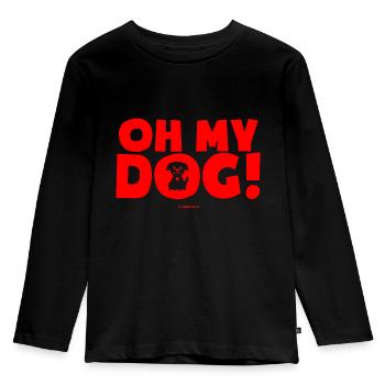 Oh mein Hund! - Kinder Premium Bio Langarmshirt - Schwarz - Vorne - AI Model Kid Male (0cm)