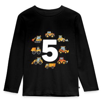 Chantier - 5 ans - 5ème anniversaire - T-shirt manches longues Premium Enfant - noir - Devant - AI Model Kid Male (0cm)