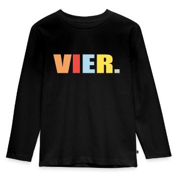 4. Geburtstag Geschenk B-day - Kinder Premium Bio Langarmshirt - Schwarz - Vorne - AI Model Kid Male (0cm)