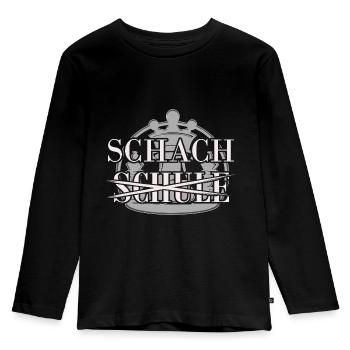 Schach Statt Schule Schachspieler Geschenkidee - Kinder Premium Bio Langarmshirt - Schwarz - Vorne - AI Model Kid Male (0cm)