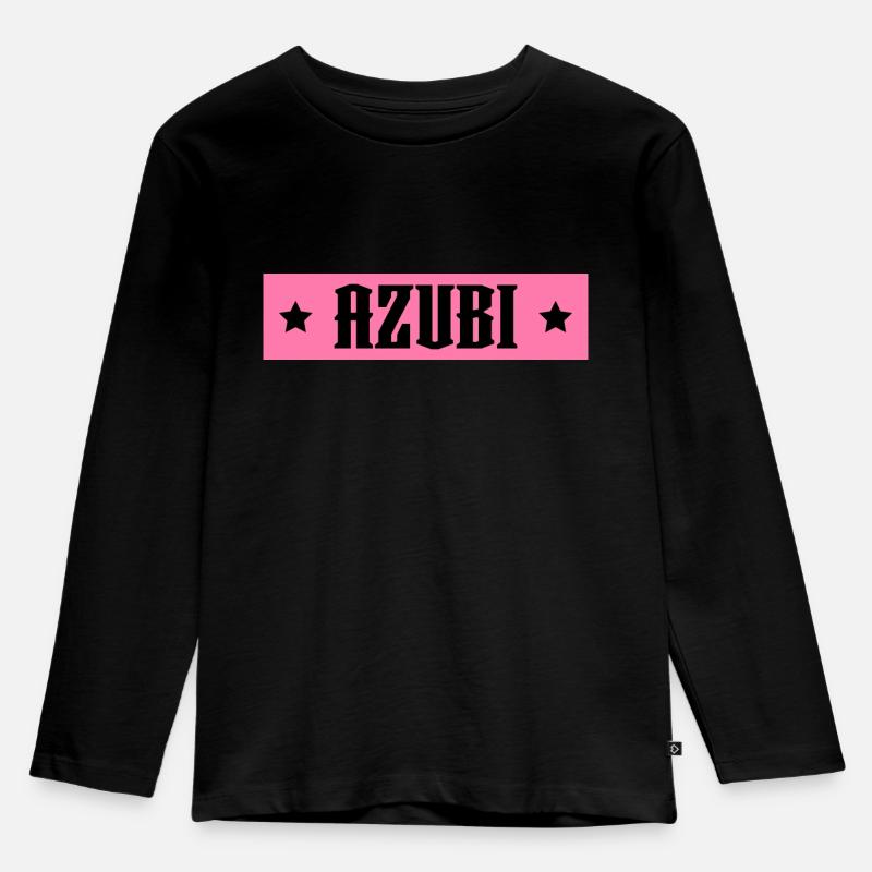 AZUBI rosa tshirt - Kinder Premium Bio Langarmshirt - Schwarz