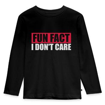 I don't care fact - Kids' Premium Longsleeve Shirt - black - Front - AI Model Kid Male (0cm)