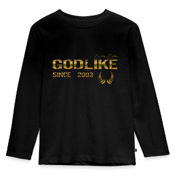 Godlike since 2003 - Kids' Premium Longsleeve Shirt - black - Front - AI Model Kid Male (0cm)