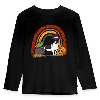 Cute Teddy Roosevelt Terrier Halloween Dog - Kids' Premium Longsleeve Shirt - black - Front - AI Model Kid Male (0cm)