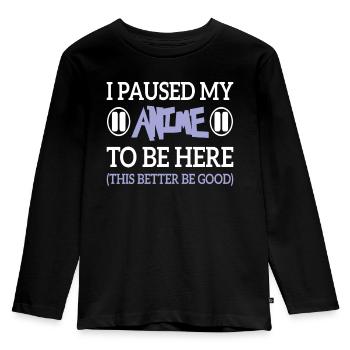 I Paused My Anime To Be Here Japanese Anime Lover - Kids' Premium Longsleeve Shirt - black - Front - AI Model Kid Male (0cm)