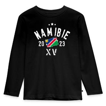 Namibia XV Rugby-Nationalmannschaft - Kinder Premium Bio Langarmshirt - Schwarz - Vorne - AI Model Kid Male (0cm)