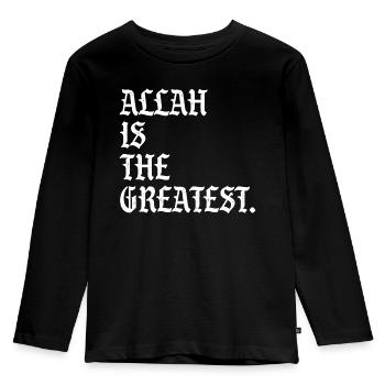 Allah is the Greatest - Kinder Premium Bio Langarmshirt - Schwarz - Vorne - AI Model Kid Male (0cm)