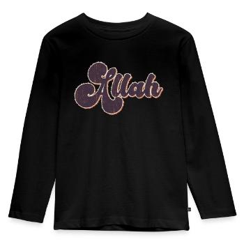 Allah Vintage - Kinder Premium Bio Langarmshirt - Schwarz - Vorne - AI Model Kid Male (0cm)