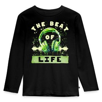 The beat of life - Headphone Music - Kids' Premium Longsleeve Shirt - black - Front - AI Model Kid Male (0cm)