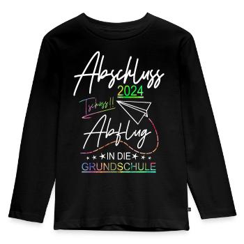 Kita Abschluss 2024 - Kinder Premium Bio Langarmshirt - Schwarz - Vorne - AI Model Kid Male (0cm)