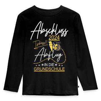 Kita Abschluss 2024 - Kinder Premium Bio Langarmshirt - Schwarz - Vorne - AI Model Kid Male (0cm)
