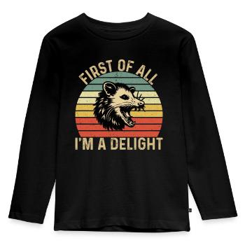 First of All I'm a Delight Sarcastic Ang - Kids' Premium Longsleeve Shirt - black - Front - AI Model Kid Male (0cm)