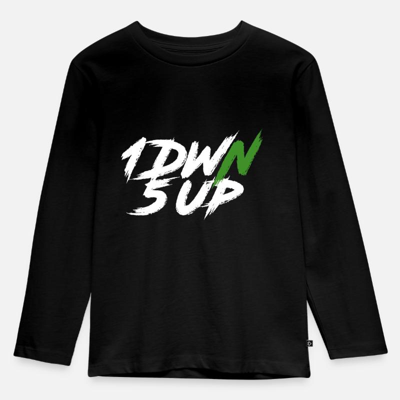 1DWN5UP white - Kinder Premium Bio Langarmshirt - Schwarz