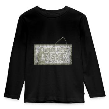 Fischer Natural born - Kinder Premium Bio Langarmshirt - Schwarz - Vorne - AI Model Kid Male (0cm)