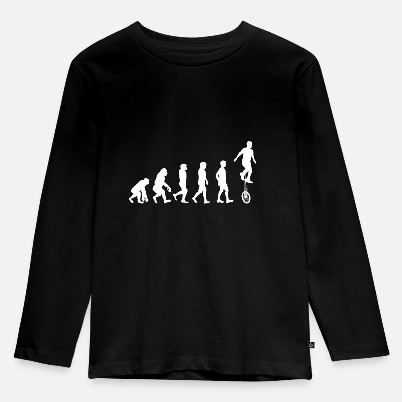 Evolution Unicycle Gift Unicycle Unicyclist - Kids' Premium Longsleeve Shirt - black
