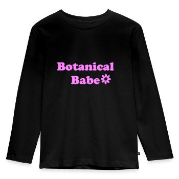 Botanisches Baby - Kinder Premium Bio Langarmshirt - Schwarz - Vorne - AI Model Kid Male (0cm)
