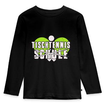 Tennis de table au lieu de l’école Joueur de tennis de table - T-shirt manches longues Premium Enfant - noir - Devant - AI Model Kid Male (0cm)