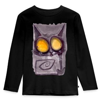 Serial Cat 10 - Kids' Premium Longsleeve Shirt - black - Front - AI Model Kid Male (0cm)