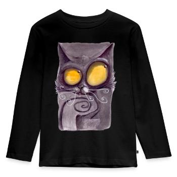 Serial Cat 14 - Kids' Premium Longsleeve Shirt - black - Front - AI Model Kid Male (0cm)