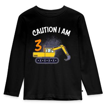 3 Jahre 3. Geburtstag Junge 3 Jahre - Kinder Premium Bio Langarmshirt - Schwarz - Vorne - AI Model Kid Male (0cm)