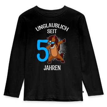 5. Geburtstag 5 Jahre - Kinder Premium Bio Langarmshirt - Schwarz - Vorne - AI Model Kid Male (0cm)