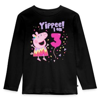 Peppa Pig´s 3rd Birthday Outfit - Kids' Premium Longsleeve Shirt - black - Front - AI Model Kid Male (0cm)