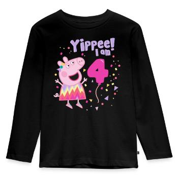 Peppa Pig´s 4th Birthday Outfit - Kids' Premium Longsleeve Shirt - black - Front - AI Model Kid Male (0cm)