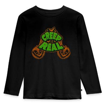 Creep it real Halloween Design Creepy Horror FUN - Kids' Premium Longsleeve Shirt - black - Front - AI Model Kid Male (0cm)