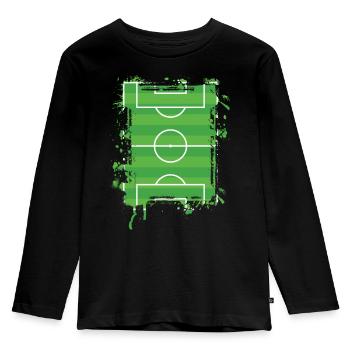 Fußball Fußballer - Kinder Premium Bio Langarmshirt - Schwarz - Vorne - AI Model Kid Male (0cm)
