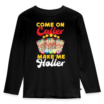 Joueur de bingo Come On Aller Faire l’appelant - T-shirt manches longues Premium Enfant - noir - Devant - AI Model Kid Male (0cm)