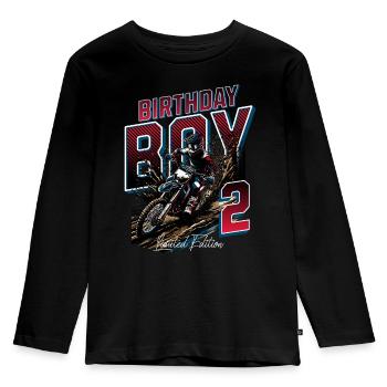 2e anniversaire de motocross - T-shirt manches longues Premium Enfant - noir - Devant - AI Model Kid Male (0cm)