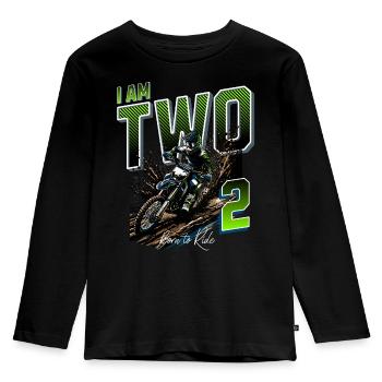 Motocross 2e anniversaire - T-shirt manches longues Premium Enfant - noir - Devant - AI Model Kid Male (0cm)