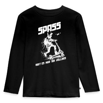 Scooter Design - spass gibts nur bei vollgas - Kinder Premium Bio Langarmshirt - Schwarz - Vorne - AI Model Kid Male (0cm)