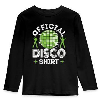 Disco 70er 80er Jahre Disko Party Outfit Discothek - Kinder Premium Bio Langarmshirt - Schwarz - Vorne - AI Model Kid Male (0cm)