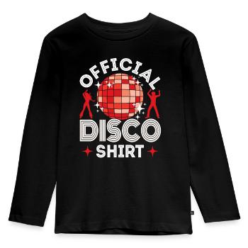 Disco 80er 70er Jahre Disko Party Outfit Discothek - Kinder Premium Bio Langarmshirt - Schwarz - Vorne - AI Model Kid Male (0cm)