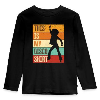 Disco 70er 80er Jahre Disko Party Outfit Discothek - Kinder Premium Bio Langarmshirt - Schwarz - Vorne - AI Model Kid Male (0cm)
