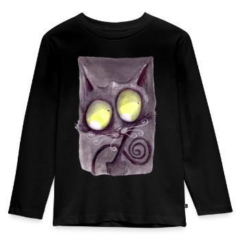 Serial Cat 19 - Kids' Premium Longsleeve Shirt - black - Front - AI Model Kid Male (0cm)