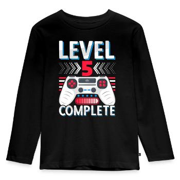 5th grade completed Realschule Gymnasium Gamer - Kids' Premium Longsleeve Shirt - black - Front - AI Model Kid Male (0cm)