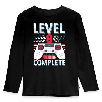 8th grade completed Realschule Gymnasium Gamer - Kids' Premium Longsleeve Shirt - black - Front - AI Model Kid Male (0cm)