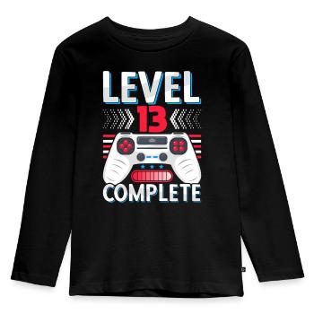 Abi Graduation 13th grade Abitur Gymnasium Level 13 - Kids' Premium Longsleeve Shirt - black - Front - AI Model Kid Male (0cm)