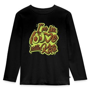 Keto Diet Love Ketogenic Diet Avocado - Kids' Premium Longsleeve Shirt - black - Front - AI Model Kid Male (0cm)