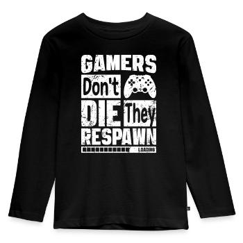 Gaming Gamer Gamepad Game Over Gamer Sklave - Kinder Premium Bio Langarmshirt - Schwarz - Vorne - AI Model Kid Male (0cm)