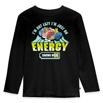 Mr. Potato Head Energy Saving - T-shirt manches longues Premium Enfant - noir - Devant - AI Model Kid Male (0cm)