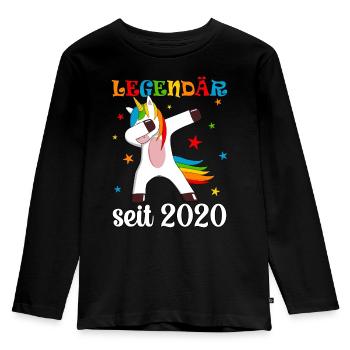 Légendaire depuis 2020 Né anniversaire Licorne - T-shirt manches longues Premium Enfant - noir - Devant - AI Model Kid Male (0cm)