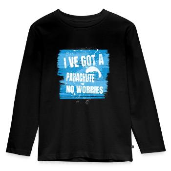 J’ai un parachute – pas de soucis - T-shirt manches longues Premium Enfant - noir - Devant - AI Model Kid Male (0cm)