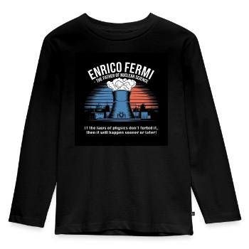 Patrimoine de l’humanité - Enrico Fermi - T-shirt manches longues Premium Enfant - noir - Devant - AI Model Kid Male (0cm)