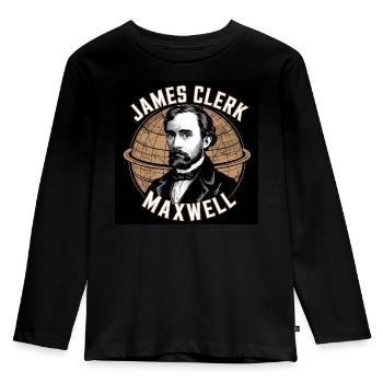 Heritage of Humanity - James Clerk Maxwell - Kids' Premium Longsleeve Shirt - black - Front - AI Model Kid Male (0cm)