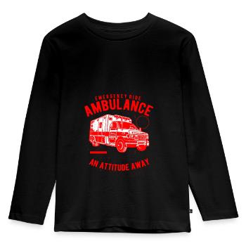 Ambulance Emergency ride - ambulance - Kids' Premium Longsleeve Shirt - black - Front - AI Model Kid Male (0cm)