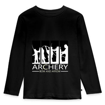 Archery bow sport bow crossbow gift - Kids' Premium Longsleeve Shirt - black - Front - AI Model Kid Male (0cm)